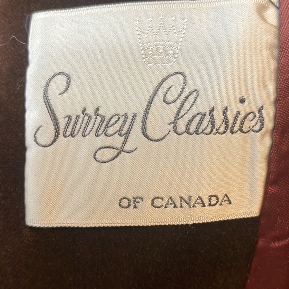 Surrey Canada Vintage Velvet Coat Trench Midi Brown Size Medium - Picture 5 of 16